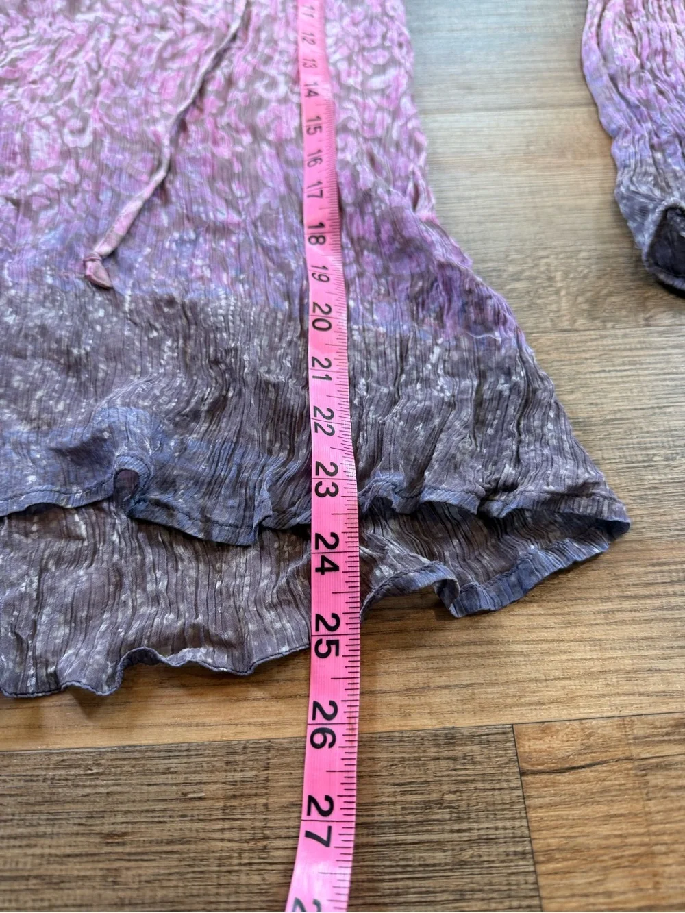 Lucky Brand Fairycore Pink Sheer Ombre Floral Long Sleeve V-Neck Top